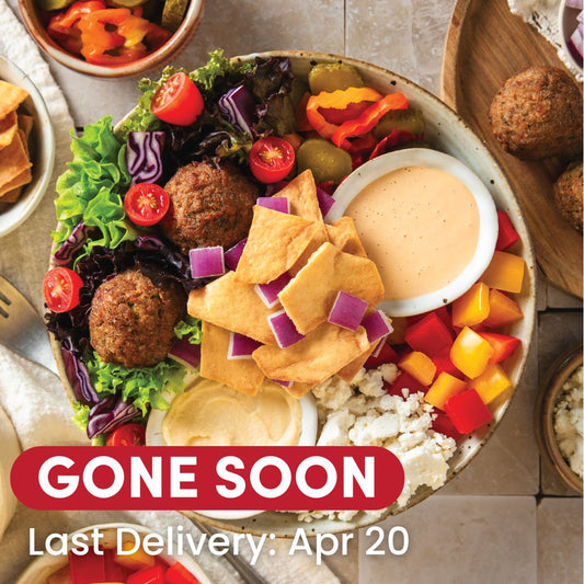 Hummus Crunch Salad with falafel