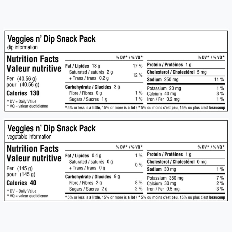 Veggies n' Dip Snack Pack